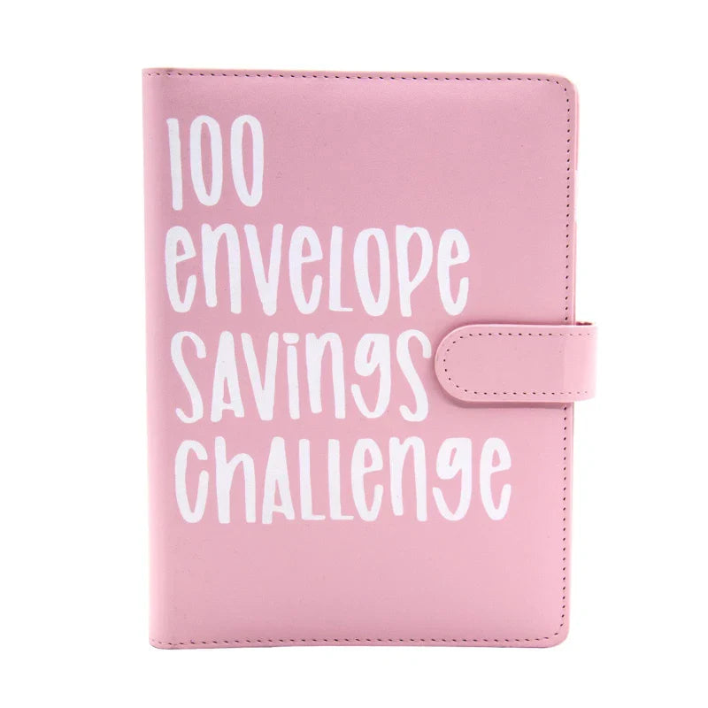 100 Day Couple's Challenge Journal – PU Leather Loose-Leaf Savings Book with Magnetic Buckle, Save & Make Money Notebook