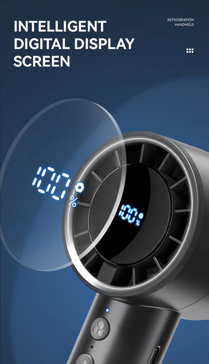 Silent High-Speed USB Handheld Fan – Portable Small Fan with LED Display, High Wind Power, and Cooling Air Conditioner Function