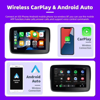 EKIY MTC-10 5” Wireless CarPlay Motorcycle Navigation Display – Portable Android Auto Monitor