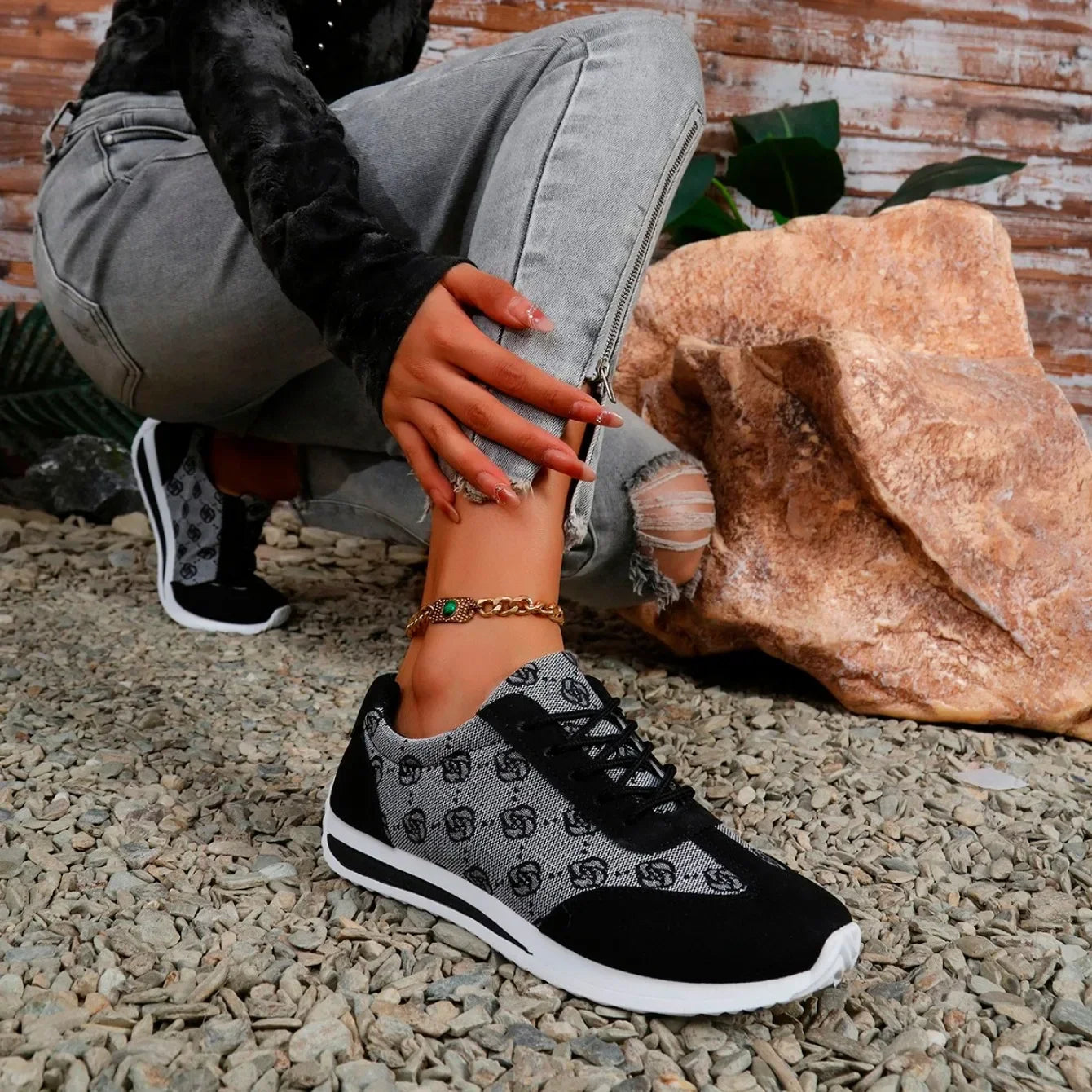 Women’s Thick-Soled Cross Round Head Fashion Shoes – Comfortable, Breathable, Wear-Resistant Casual Footwear (Zapatos De Mujer)