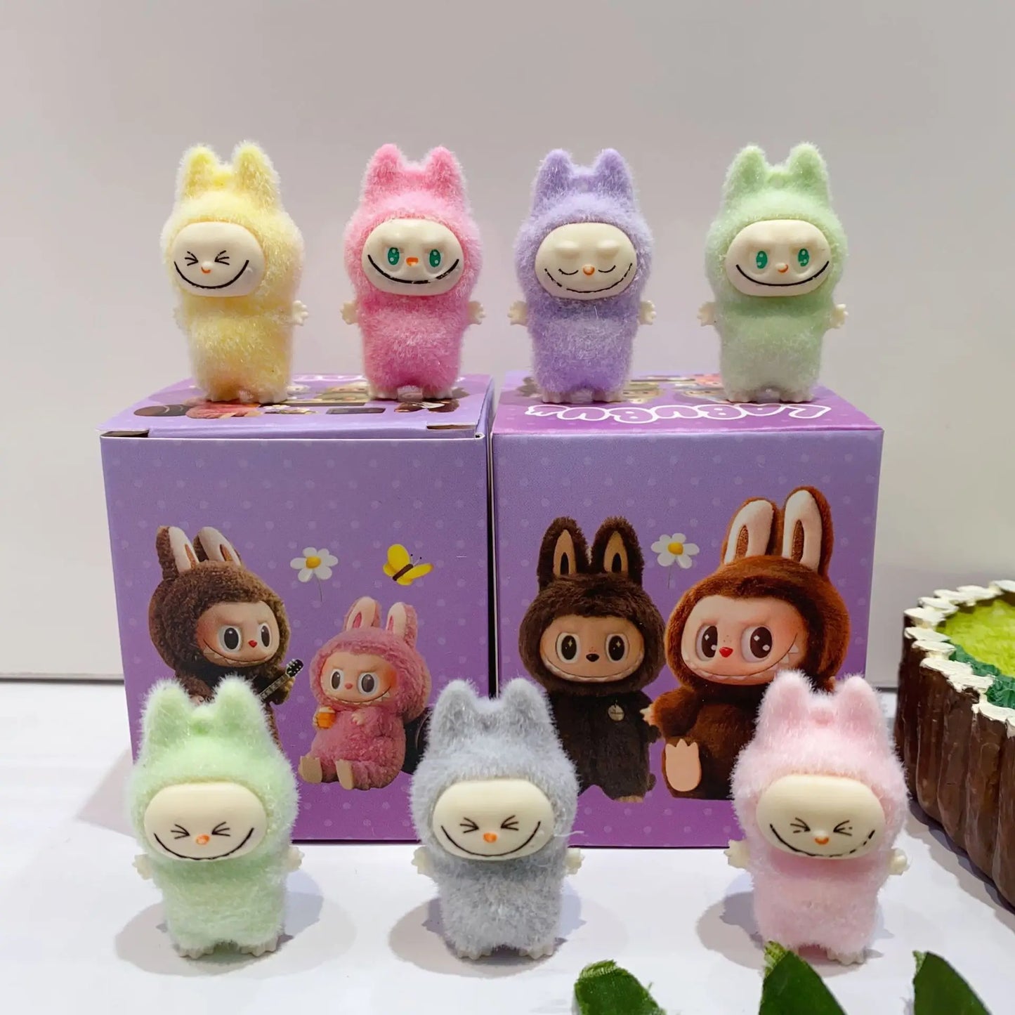 12pcs Mini Labubu V1 & V2 “Have A Sit” Figures – Cute Flocking Doll Collection & Decor Accessories