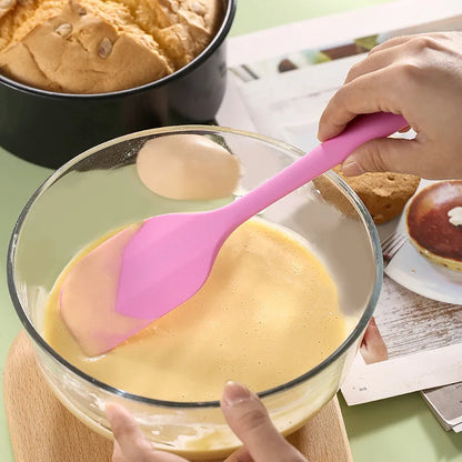 Heat Resistant Silicone Spoon Spatula with Integrated Handle – Cake Cream Scraper & Baking Knife Kitchen Tool