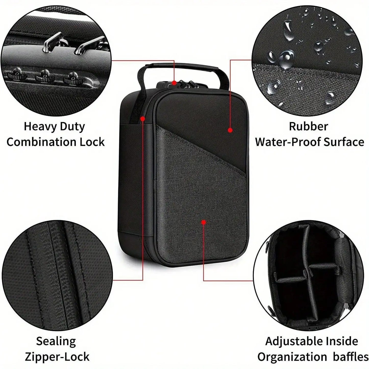 Unisex Smell-Proof Pouch with Combination Lock – Secure Stash Bag for Storage & Travel Gifts