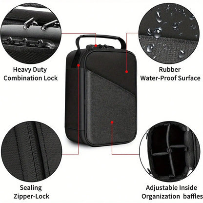 Unisex Smell-Proof Pouch with Combination Lock – Secure Stash Bag for Storage & Travel Gifts
