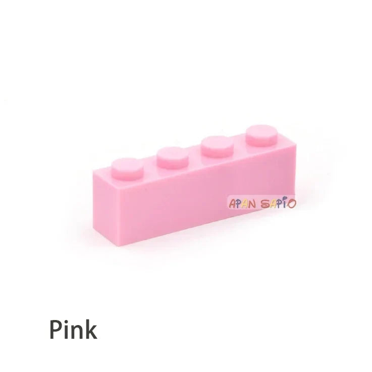 200pcs 1x4 Dot DIY Building Blocks - Educational Creative Brick Set Compatible with 3010 Bricks for Kids