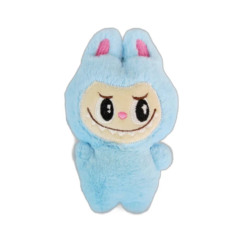 5PCS Kawaii White Labubu Plush Toys – Cute Stuffed Dolls for Kids, Pillows & Keychain Accessories