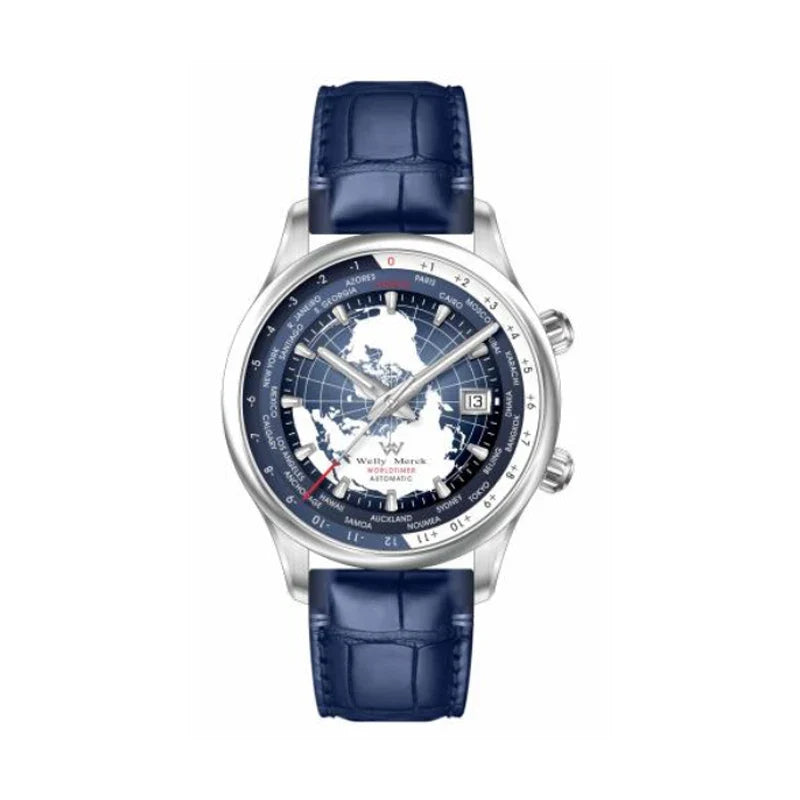 WM Welly Merck Automatic Mechanical Men’s Watch — High-Quality Sapphire, World Time, WM057 Luxury Timepiece