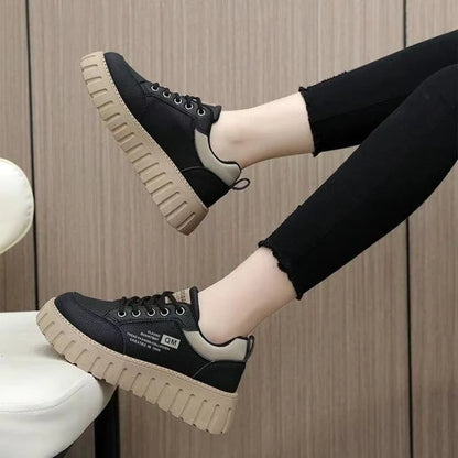 Little White Shoes 2024 – Women’s Casual Spring/Summer Elevated Thick Sole Student Shoes