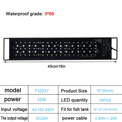 24/7 Full Spectrum Aquarium LED Light – Adjustable Brightness with Timer for Fish Tanks & Aquariums Decoration