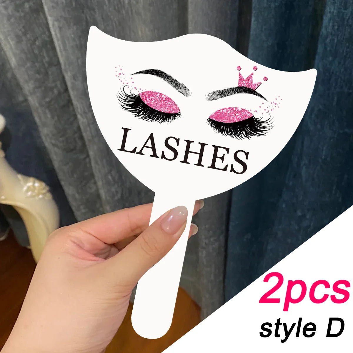 2PCS Eyelash Technician Photo Prop Cards — Soft PVC Handheld Lash Beauty Display Tools for Salon & Social Media