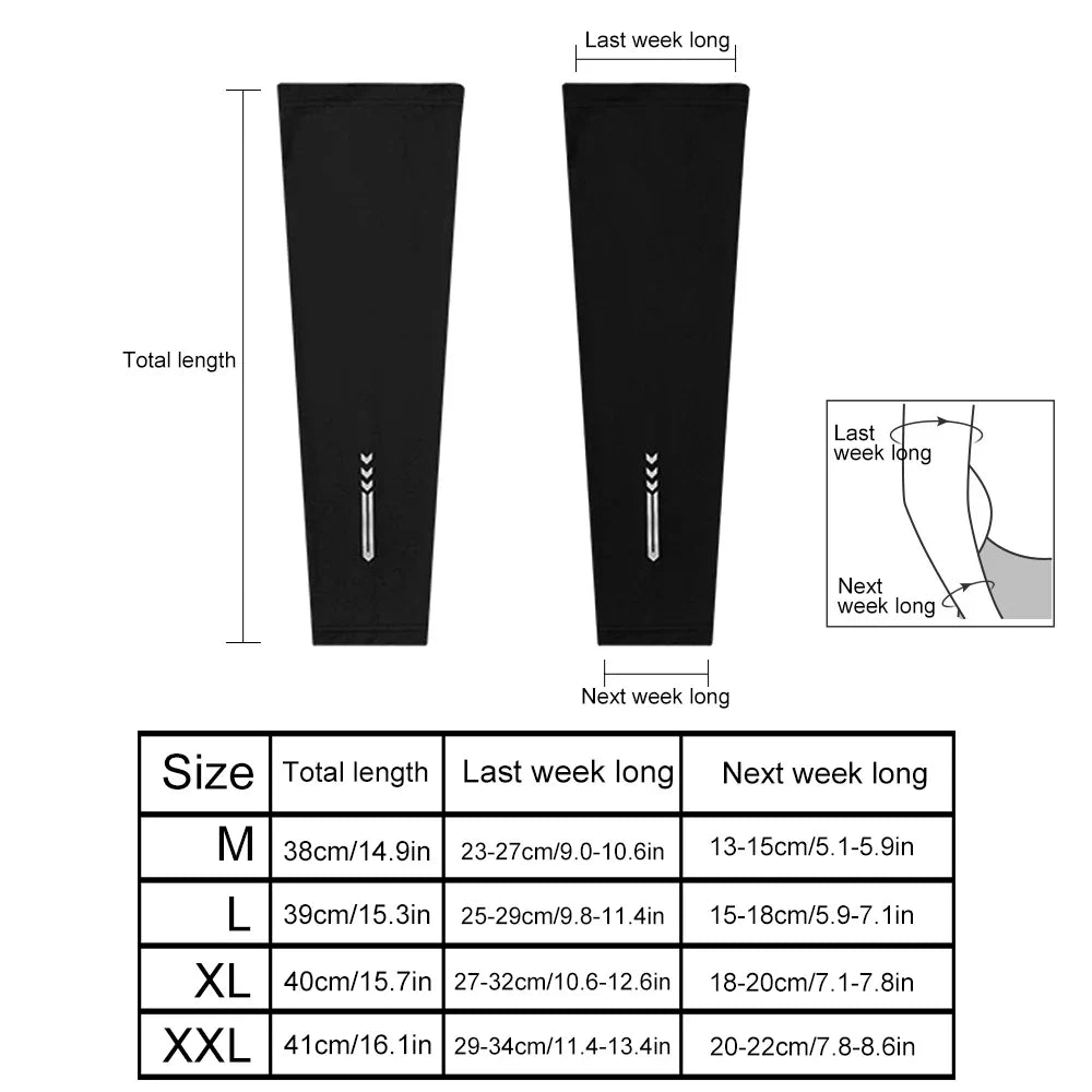 1 Pair Ice Fabric UV Protection Arm Sleeves: Breathable Cooling for Fitness, Basketball, Cycling - UPF 50