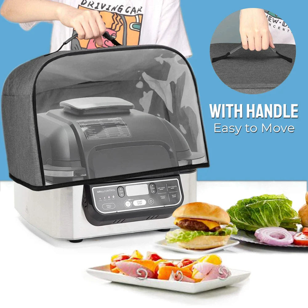 Durable Kitchen Dust Cap for Air Fryer - Household Toaster Cover with Storage Pockets, Suitable for Ninja Foodi Grill & Bread Baking