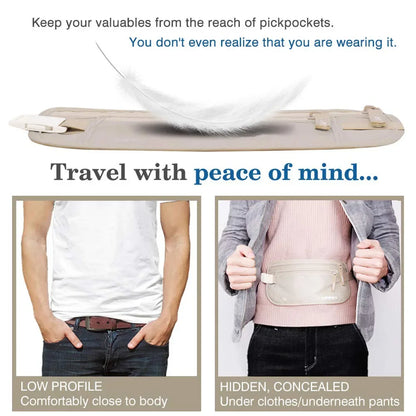 Invisible Travel Waist Pack: Hidden Security Money Belt Bag for Passport, Wallet, and Essentials - Perfect Chest Pack for Secure Travel
