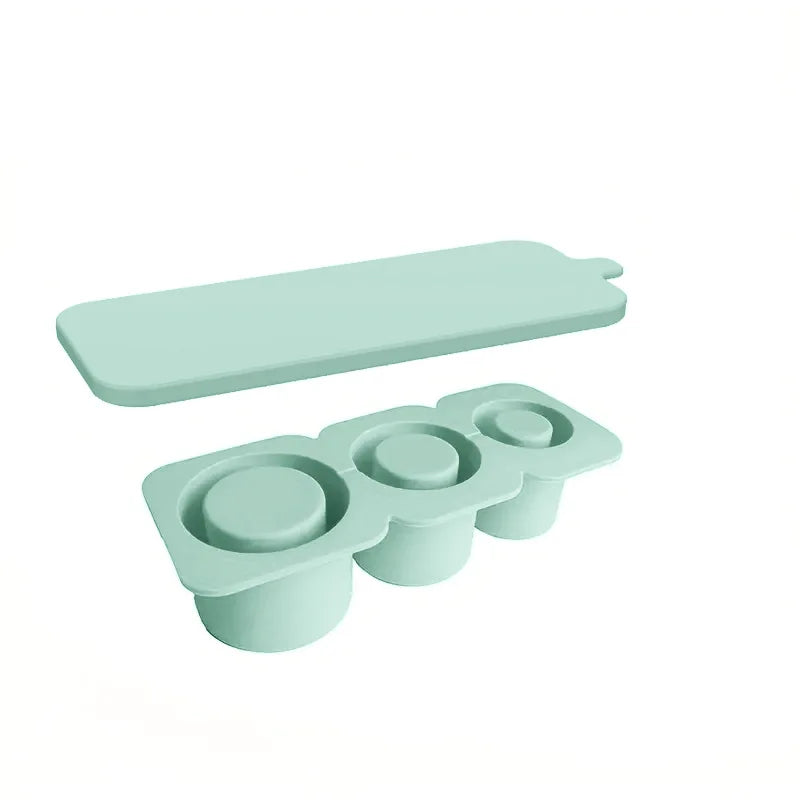 3-Grid Silicone Ice Cube Tray for Stanley 30/40 oz Tumbler – Reusable Cylinder Ice Mold with Lid for Juice, Coffee & Drinks Storage