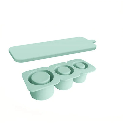 3-Grid Silicone Ice Cube Tray for Stanley 30/40 oz Tumbler – Reusable Cylinder Ice Mold with Lid for Juice, Coffee & Drinks Storage