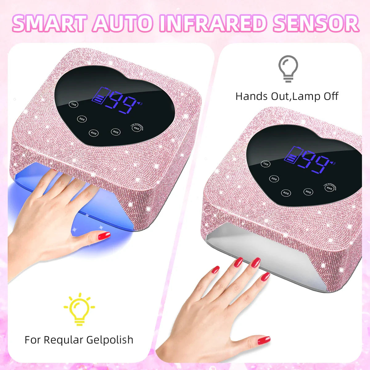 Rechargeable UV LED Nail Lamp – 30 LEDs Cordless Professional Gel Curing Light with Touch Screen, Salon Tools