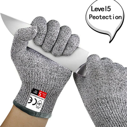 Grade 5 Cut Resistant Gloves – HPPE Safety Gloves for Kitchen, Glass Cutting & Gardening Protection