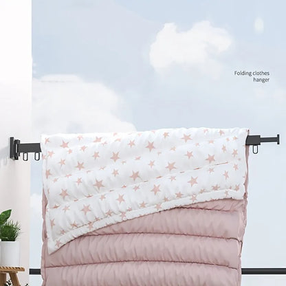 Space-Saving Wall-Mounted Foldable Clothes Drying Rack - Aluminum Alloy, Ideal for Balcony, Bedroom, Kitchen, and Living Room