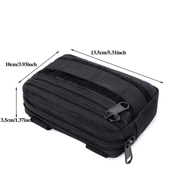 Double Layer EDC Pack - Men's Tactical MOLLE Waist Belt Hip Pouch, Oxford Fanny Pack for Camping and Hunting Accessories