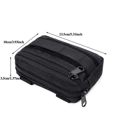 Double Layer EDC Pack - Men's Tactical MOLLE Waist Belt Hip Pouch, Oxford Fanny Pack for Camping and Hunting Accessories
