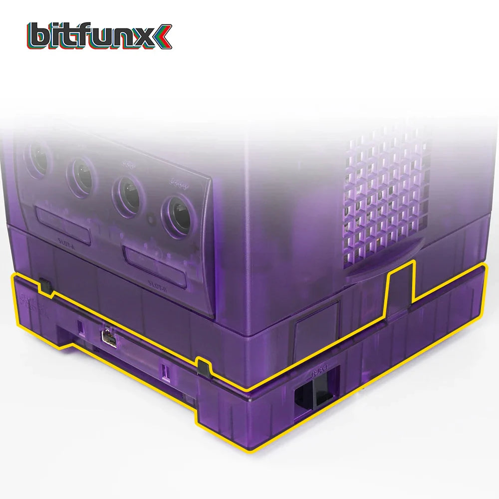 Bitfunx Translucent Base Case – GC Replacement Shell for GBA Gameboy Player Dol-017 NGC Console