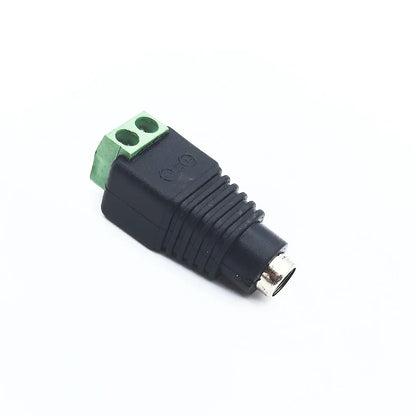 5 Pairs Welding-Free DC Plugs 5.5x2.1mm – Male & Female Green Terminal Power Connectors with Push Button