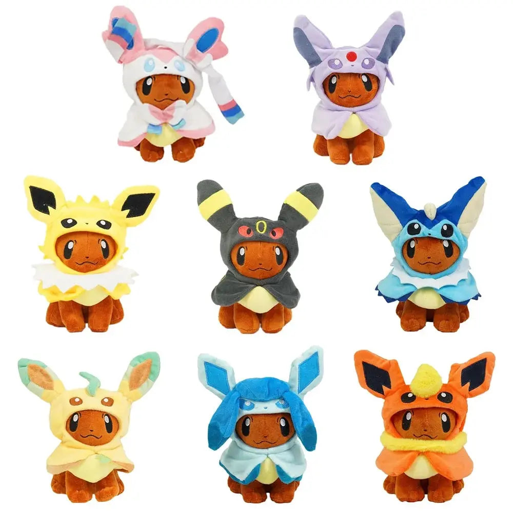 Eevee Evolution Plush Toy Set – Umbreon, Espeon, Jolteon, Flareon, Glaceon, Vaporeon, Sylveon, Leafeon Soft Stuffed Cartoon Collectibles
