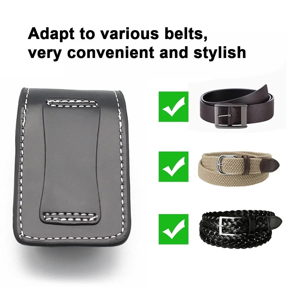 High Leather Cover Men's Box Holder – Windproof Zip Cigarette Lighter with Gift Bag, Small Box Case for Super Match