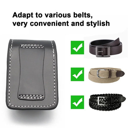 High Leather Cover Men's Box Holder – Windproof Zip Cigarette Lighter with Gift Bag, Small Box Case for Super Match