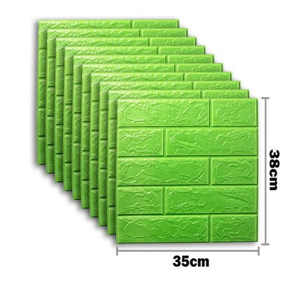 10pcs 3D Foam Wall Stickers – Self-Adhesive Waterproof Peel-and-Stick Brick Wallpaper for Interior Decoration