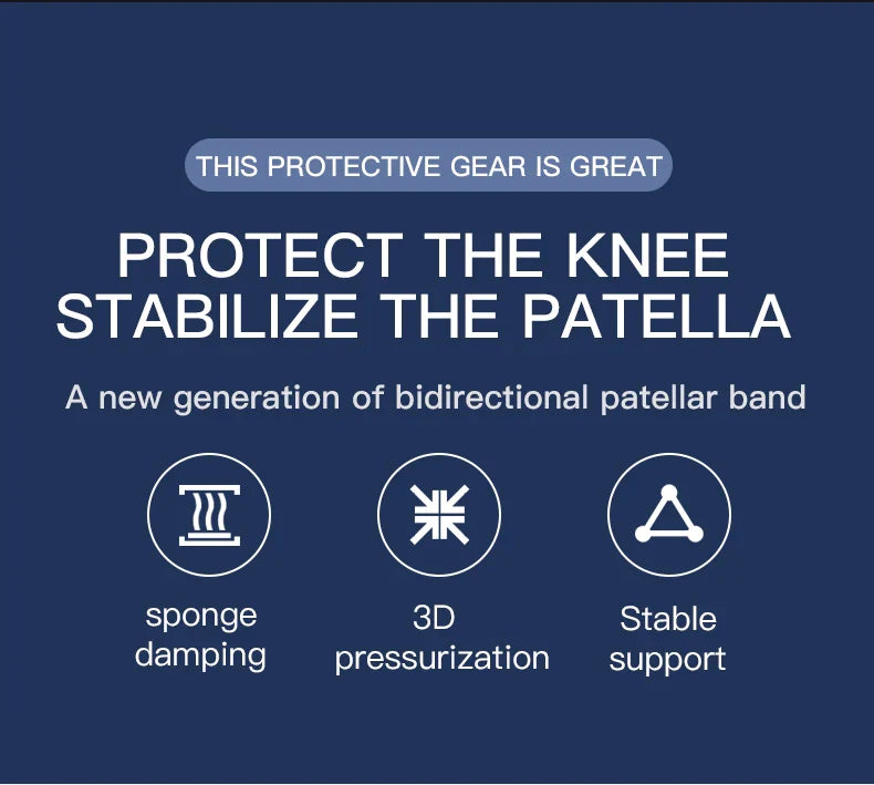Pressurized Knee Wrap Sleeve — Elastic Support Braces with Pad for Basketball, Tennis & Cycling