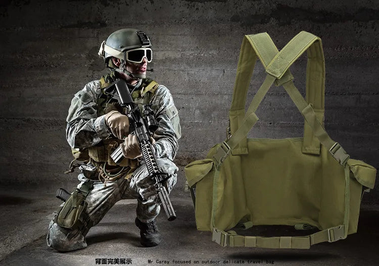 Tactical MOLLE Vest | Quick Release Hunting & CS Training Chest Vest with AK Belly Pockets