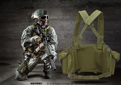 Tactical MOLLE Vest | Quick Release Hunting & CS Training Chest Vest with AK Belly Pockets