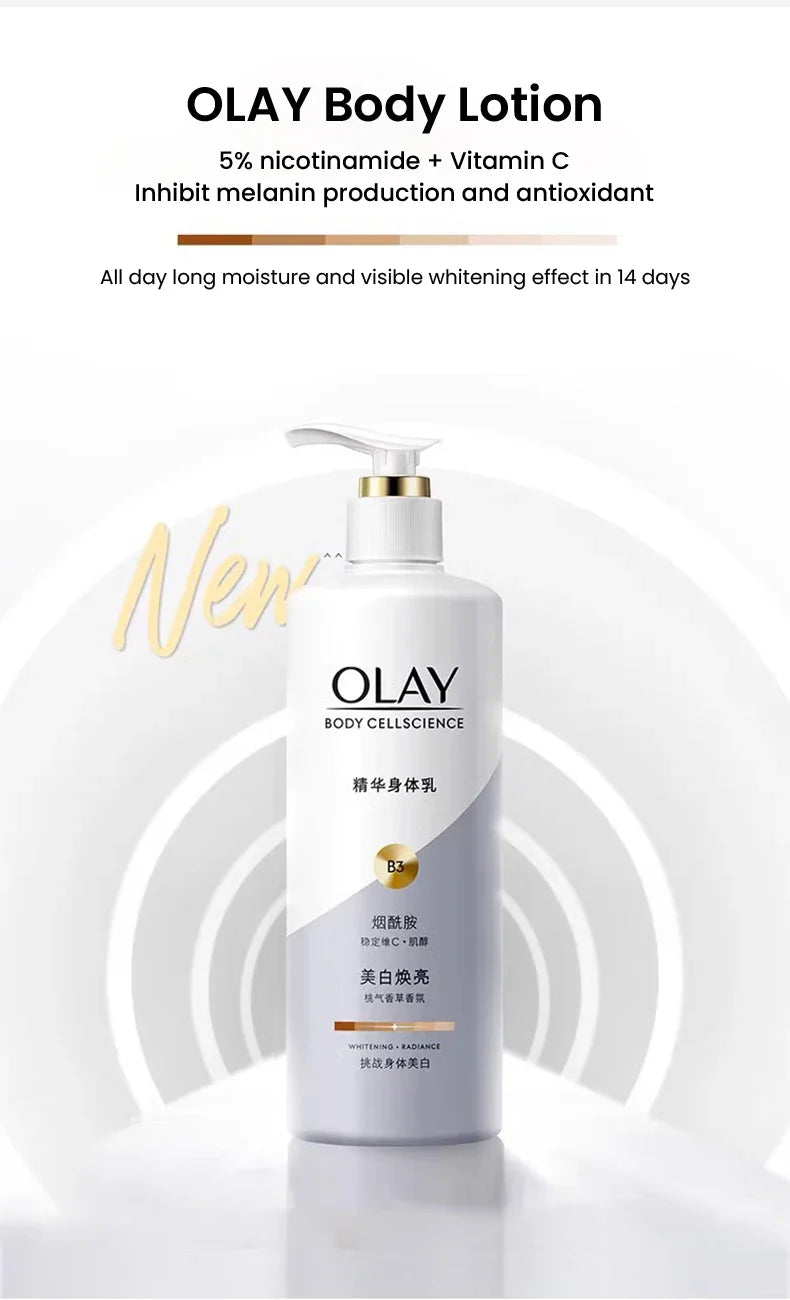 Olay Whitening & Moisturizing Body Cream – Vitamin C & B3 for Soft, Hydrated Skin (260/480ml)