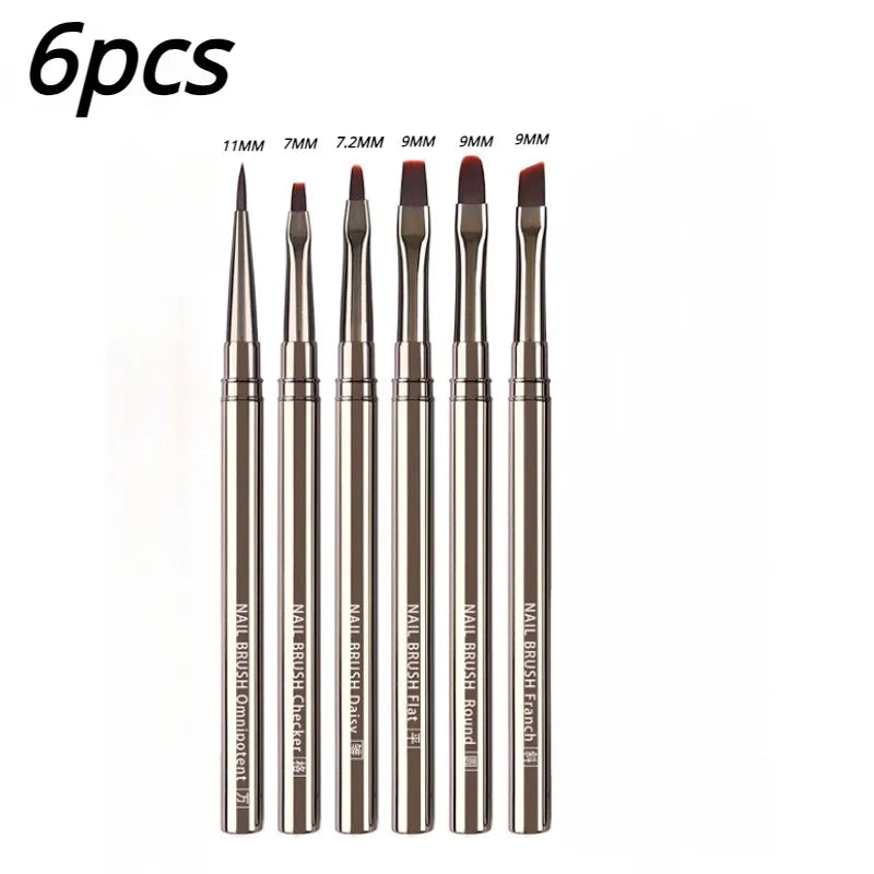 Nail Art Liner Brushes for Striping & Drawing – 6 to 25mm Design Pens, Professional Manicure Tools