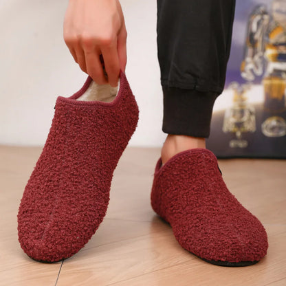 Men’s Fuzzy Winter Slippers – Warm Indoor House Shoes with Soft Cushioning & Arch Support