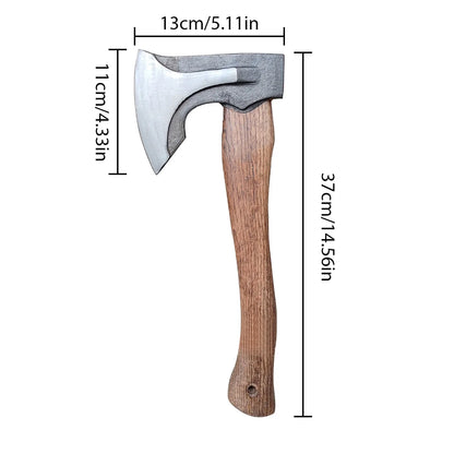 Classic Outdoor Hand Axe – Camping Tactical Survival Battle Axe for Chopping Firewood, Hand-Forged Multifunctional Woodworking Tool