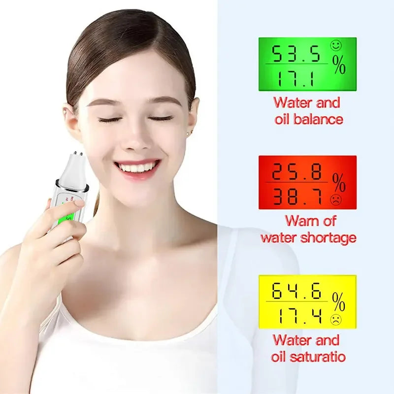 LCD Digital Skin Analyzer with Bio-Technology Sensor - Precise Oil & Moisture Tester for Skin Care Spa Monitoring