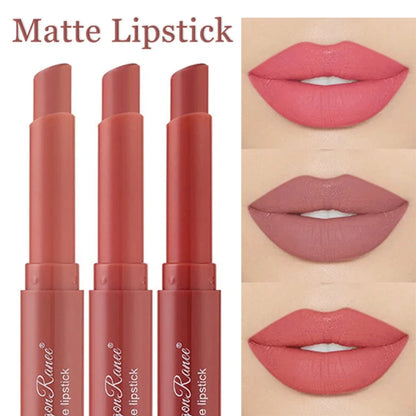 Nude Matte Waterproof Lipstick – Long-Lasting Velvet Red Lipsticks for Women, Non-Fading Lip Makeup