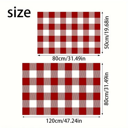 VIKAMA Christmas Checkered Outdoor Rug — Washable, Anti-Slip Welcome Mat for Front Porch & Festive Home Decor