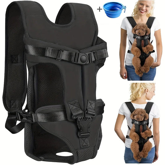 Adjustable Hands-Free Pet Front Dog Carrier Backpack - Ideal for Medium & Small Dogs - Convenient and Comfortable Pet Backpack