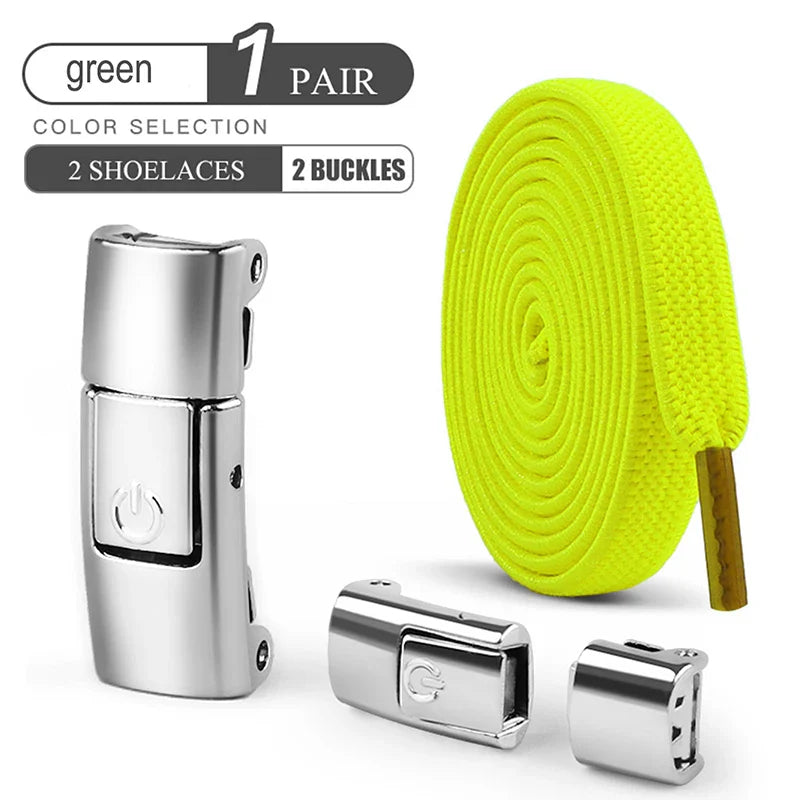 8mm No-Tie Elastic Shoelaces – Press Lock Flat Laces for Sneakers, Kids & Adults