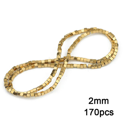 3A+ Retention Color Hematite Beads – Star & Heart Shapes, Gold-Plated Natural Stones for DIY Jewelry & Bracelets