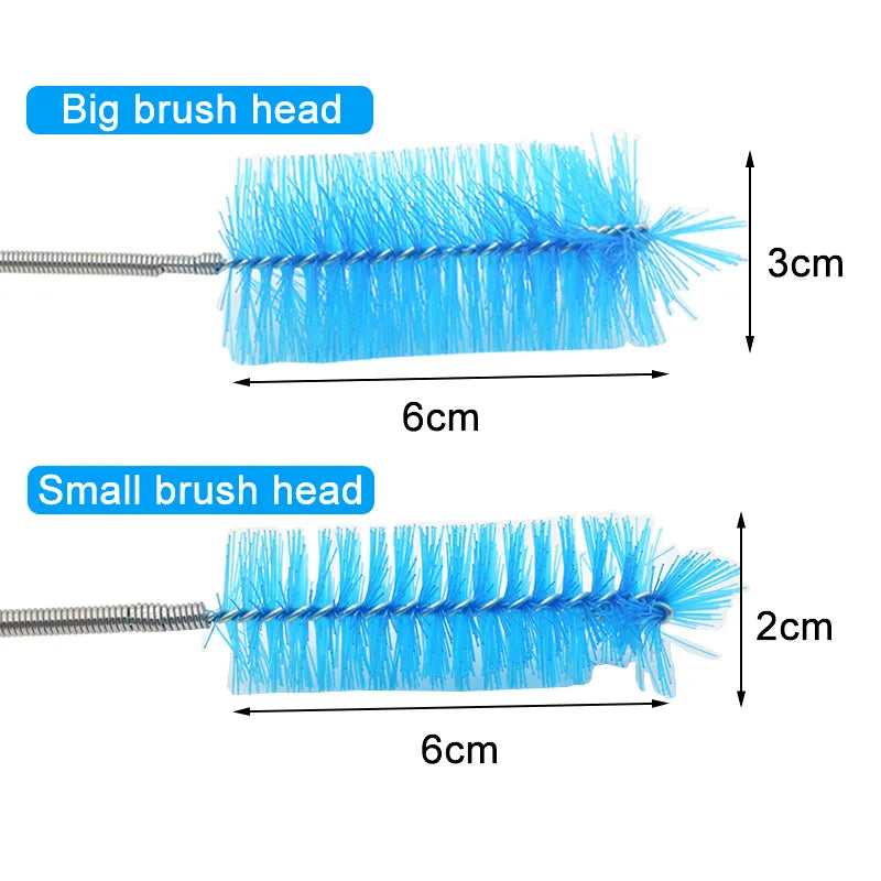 Stainless Steel Aquarium Cleaning Brush for Lily Pipe, Air Tube, Hose, and Water Pump Accessories