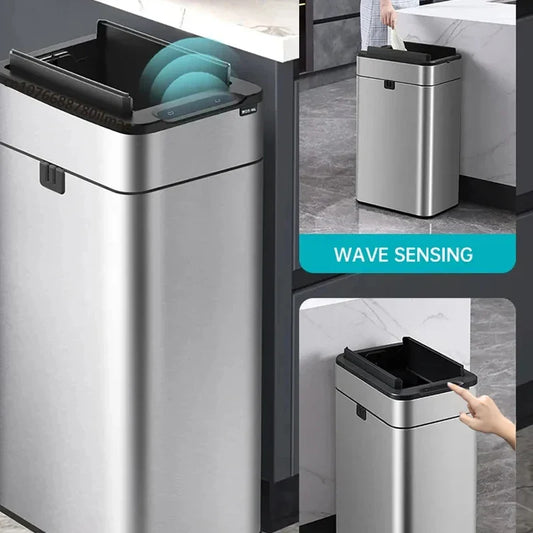 20L Stainless Steel Smart Sensor Trash Can — Automatic Kitchen Food & Waste Bin (15L/20L)