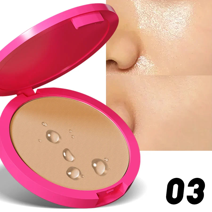 Natural Matte Pressed Powder — Oil Control Brightening Face Foundation & Concealer