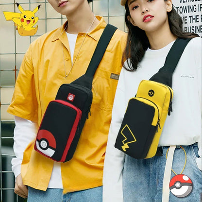 Pokemon Pikachu Crossbody Storage Bag – Travel Case for Nintendo Switch OLED, Lite, Dock & Game Console Carry Pouch