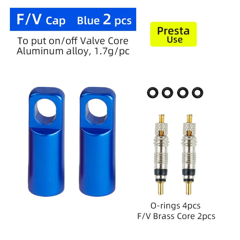Deemount 2-in-1 Presta Valve Caps & Core Tool — CNC Alloy Lightweight Bicycle Valve Nipple (10/4/2PCS)