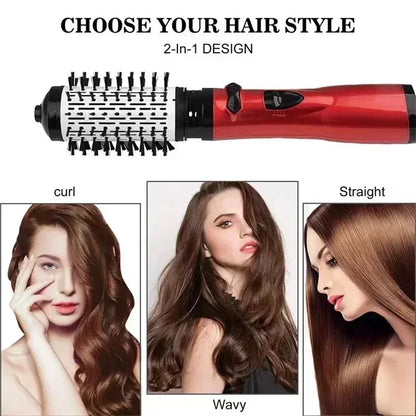 3-in-1 Rotating Hair Dryer & Straightener Brush – Hot Air Comb with Negative Ion Hair Styler