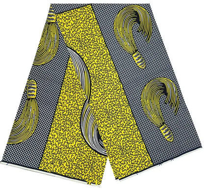 100% Cotton Ankara Wax Fabric - High Quality Soft Real Dutch Pagne Print for Dresses & Sewing